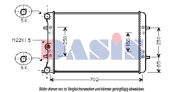 AKS DASIS radiatorius, variklio aušinimas 040027N